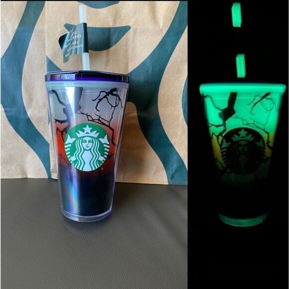 Other - Starbucks tumbler Halloween-Raven Glow in the dark 16 Oz